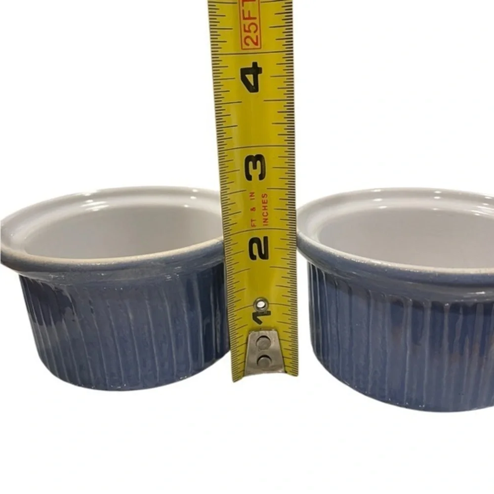 2 Emile Henry Ceramic Custard Souffle Ramekins 3.5